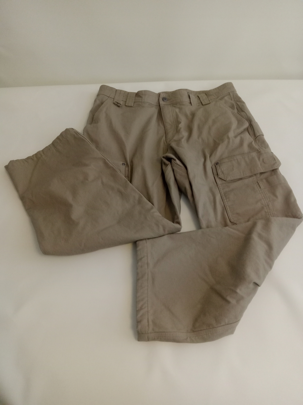Duluth Trading Co Flex Fire Hose Men's Cargo Pants - Taupe Brown Sz 38x30
